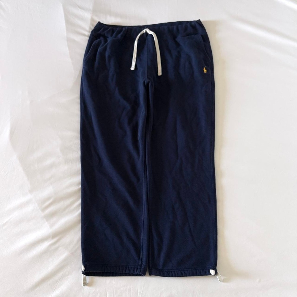Polo Ralph Lauren Baggy Sweatpants Men XL Navy Blue Toggle Bottom Vintage